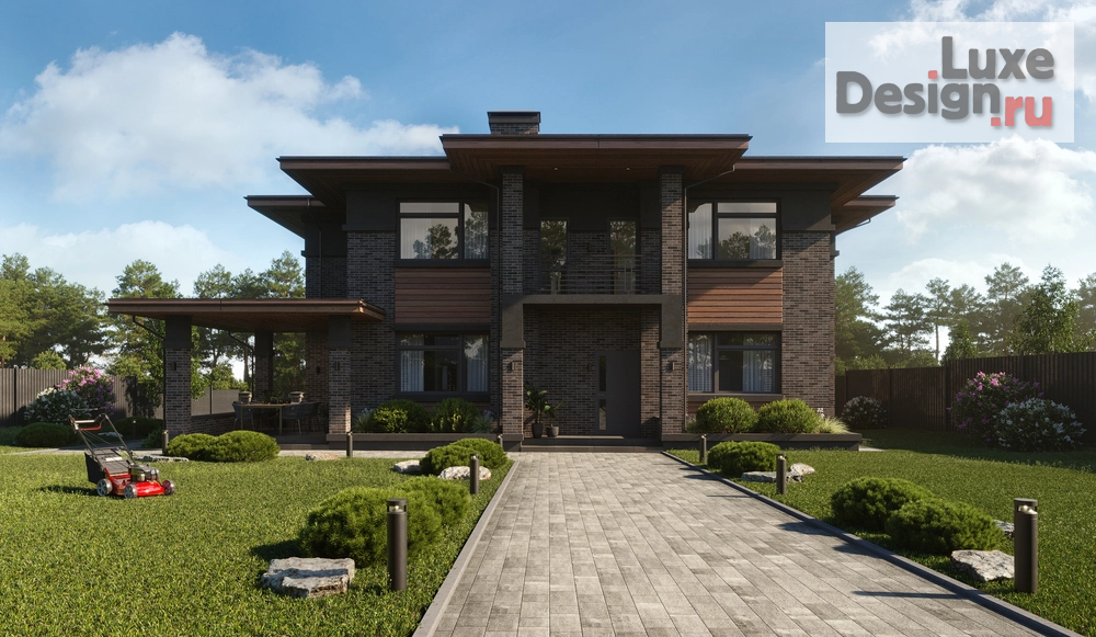 Частная архитектура "Двухэтажный дом в стиле Райт II" (фото 1)