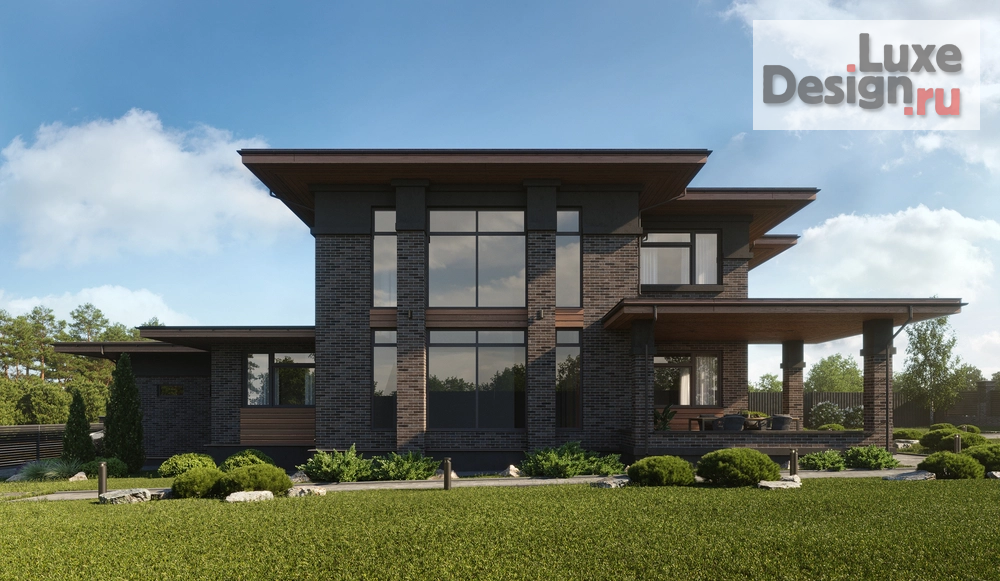 Частная архитектура "Двухэтажный дом в стиле Райт II" (фото 3)