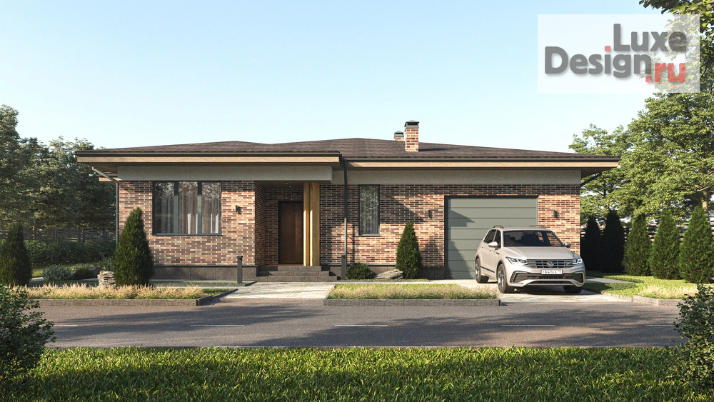 Частная архитектура "Современный одноэтажный дом III" (фото 1)