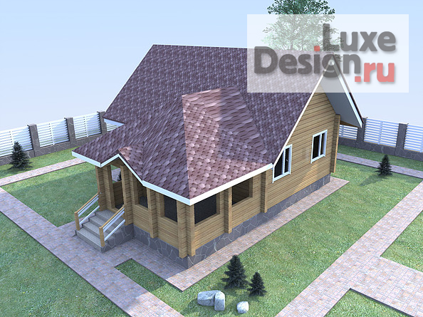 Частная архитектура "Визуализация деревянного дома." (фото 1)