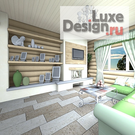 Частная архитектура "кухня-гостиная в деревянном доме" (фото 3)