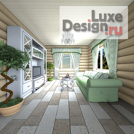 Частная архитектура "кухня-гостиная в деревянном доме" (фото 4)