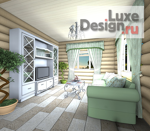 Частная архитектура "кухня-гостиная в деревянном доме" (фото 6)