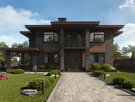 Дизайн интерьера в Ижевске "Двухэтажный дом в стиле Райт II"