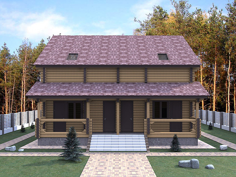 Частная архитектура в Ижевске "Визуализация деревянного дома 3."